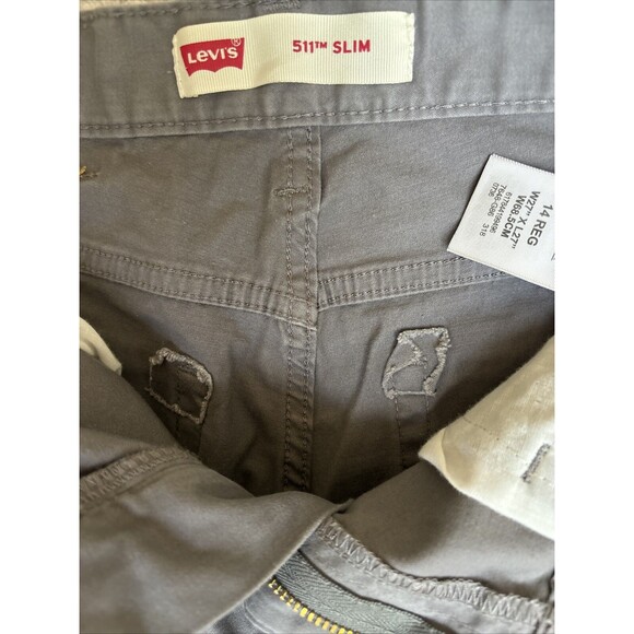 Levi's 511 Slim Tapered PANTS - Gray Khaki - Mens Tag  27X27 Measures 27x28 - Picture 7 of 15